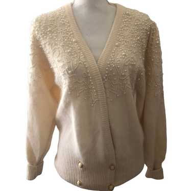 Vintage Sideffects Cream Knit Lambswool Angora Ra… - image 1