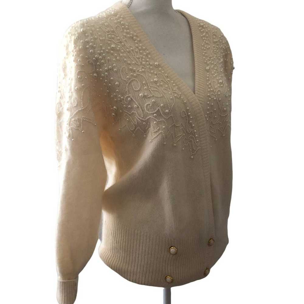 Vintage Sideffects Cream Knit Lambswool Angora Ra… - image 2