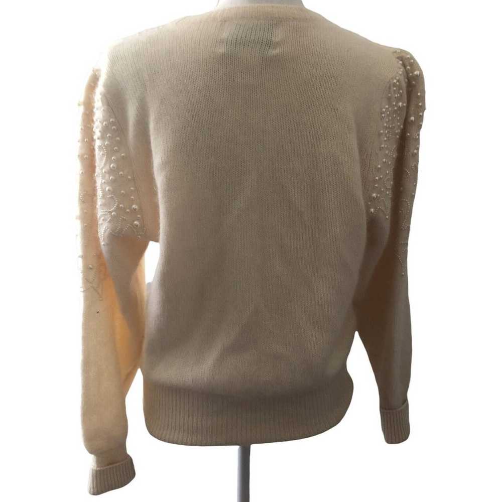 Vintage Sideffects Cream Knit Lambswool Angora Ra… - image 3