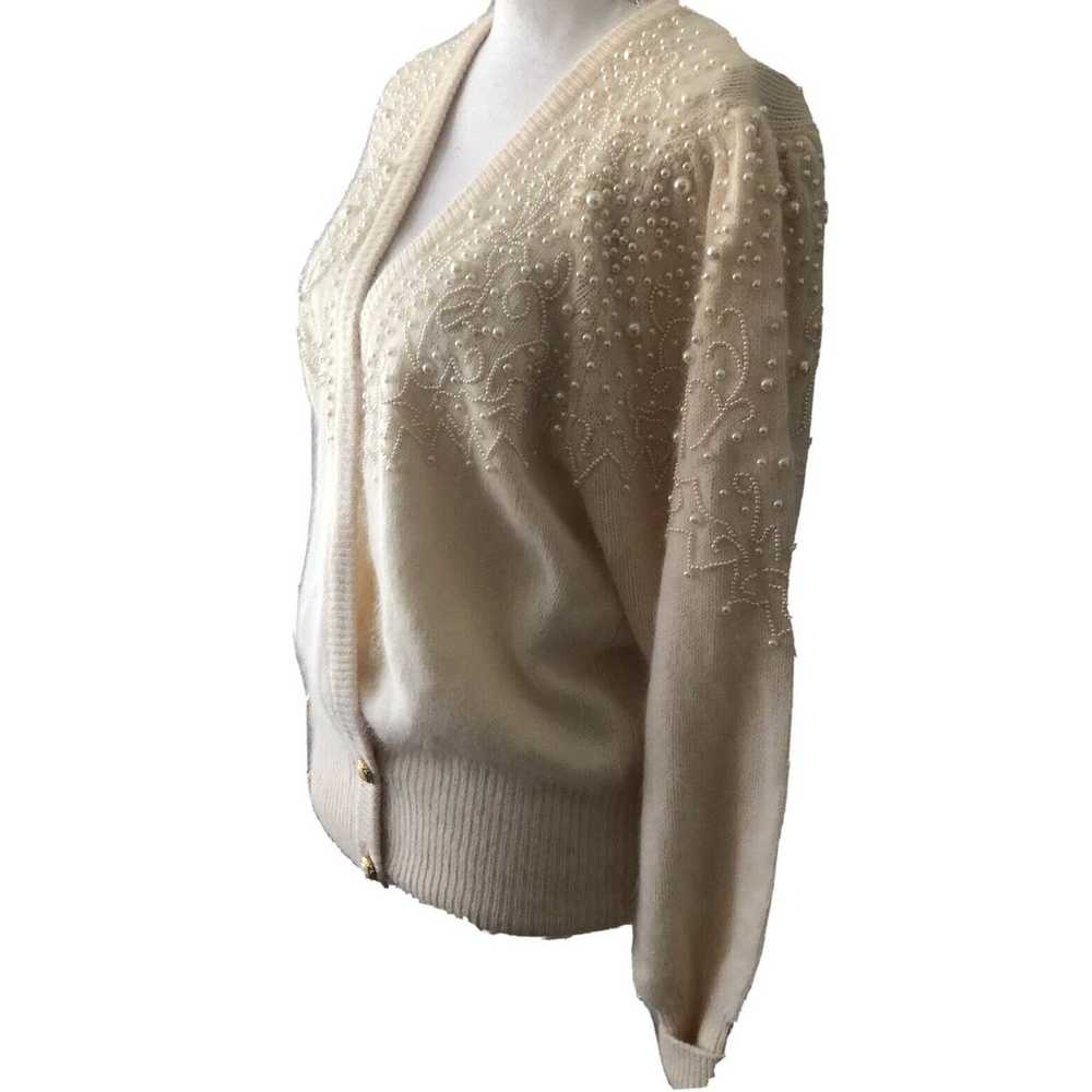 Vintage Sideffects Cream Knit Lambswool Angora Ra… - image 4