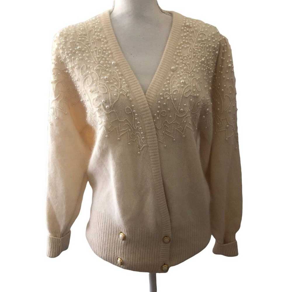 Vintage Sideffects Cream Knit Lambswool Angora Ra… - image 7