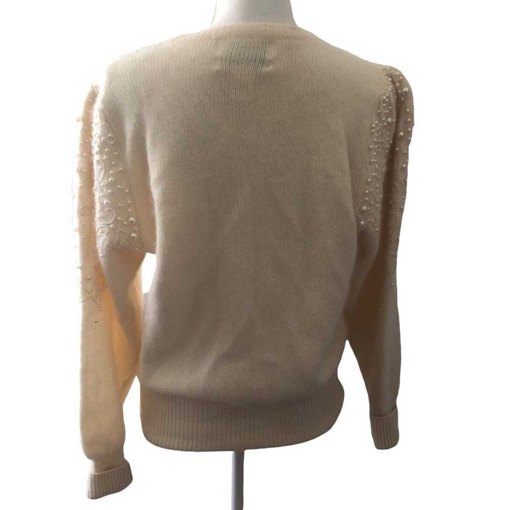 Vintage Sideffects Cream Knit Lambswool Angora Ra… - image 8