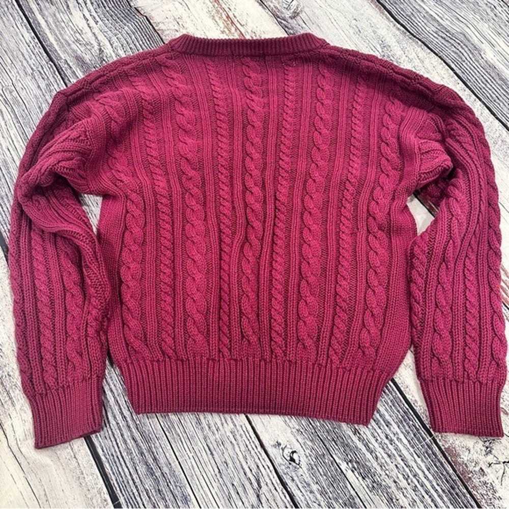 Vintage Eddie Bauer Chunky Cable Cotton Knit Purp… - image 3