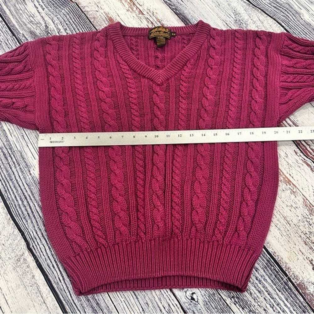 Vintage Eddie Bauer Chunky Cable Cotton Knit Purp… - image 5