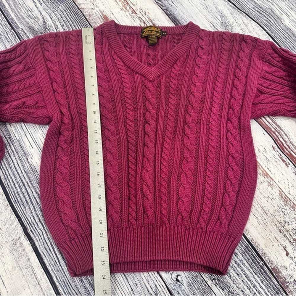 Vintage Eddie Bauer Chunky Cable Cotton Knit Purp… - image 6