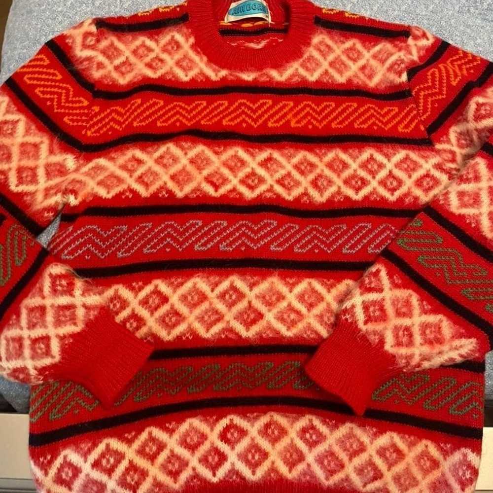 Red knit vintage sweater - image 1