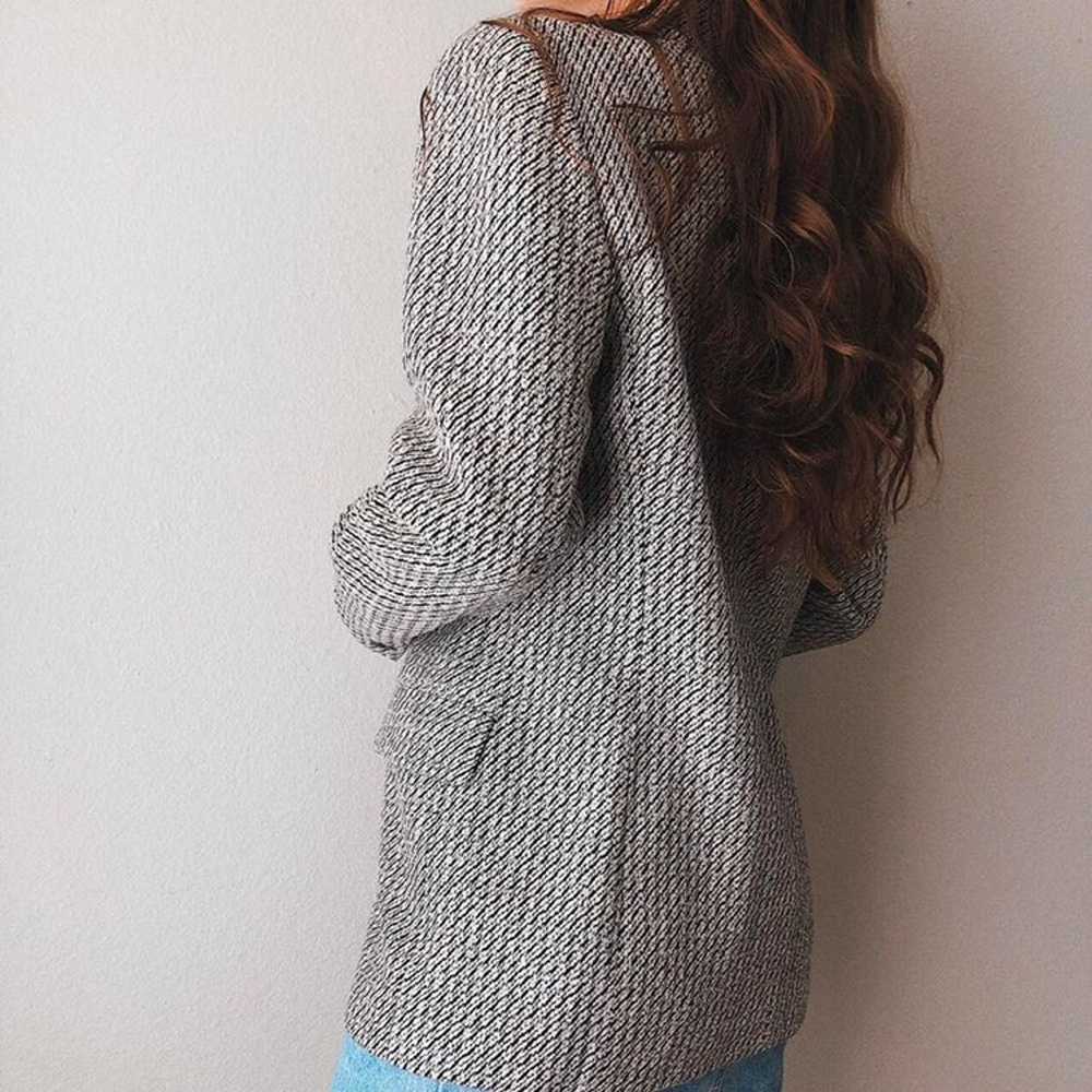 Vintage Oversized Chunky Marled Wool Blazer in Bl… - image 4