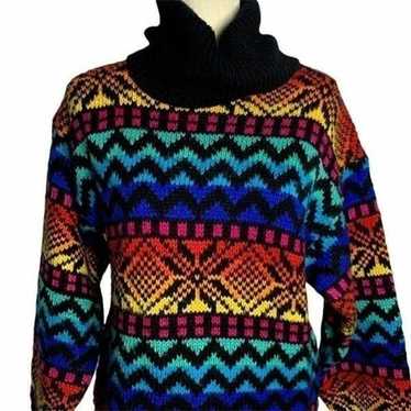 Vintage Pullover Turtleneck Ski Sweater - image 1