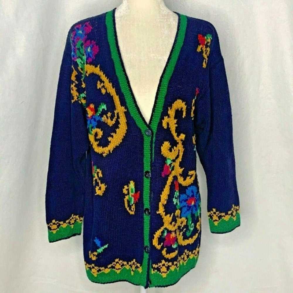 VTG Liz Claiborne Knit Cardigan Sweater - image 1