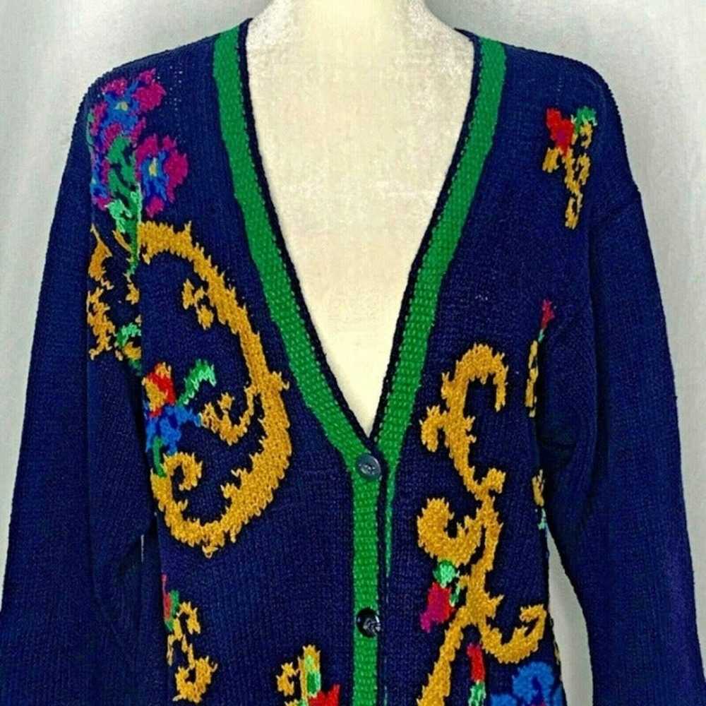 VTG Liz Claiborne Knit Cardigan Sweater - image 2