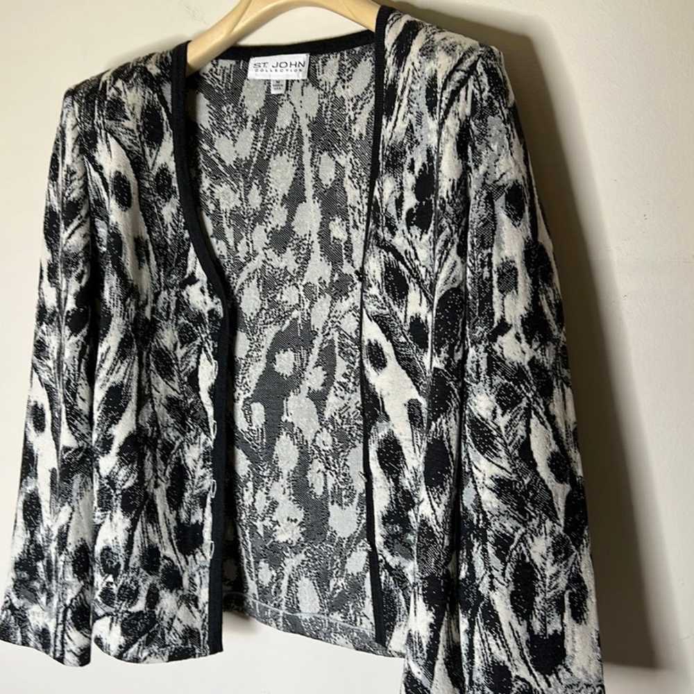 St John Collection Patterned Print Cardigan Sweat… - image 1