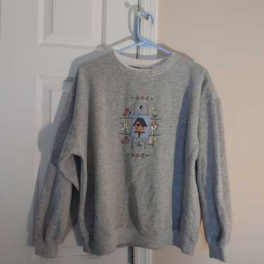 Vintage 80s Embroidered Grandma Sweater - image 1