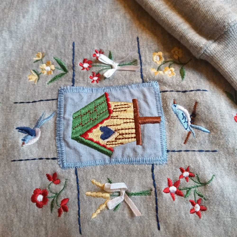 Vintage 80s Embroidered Grandma Sweater - image 2