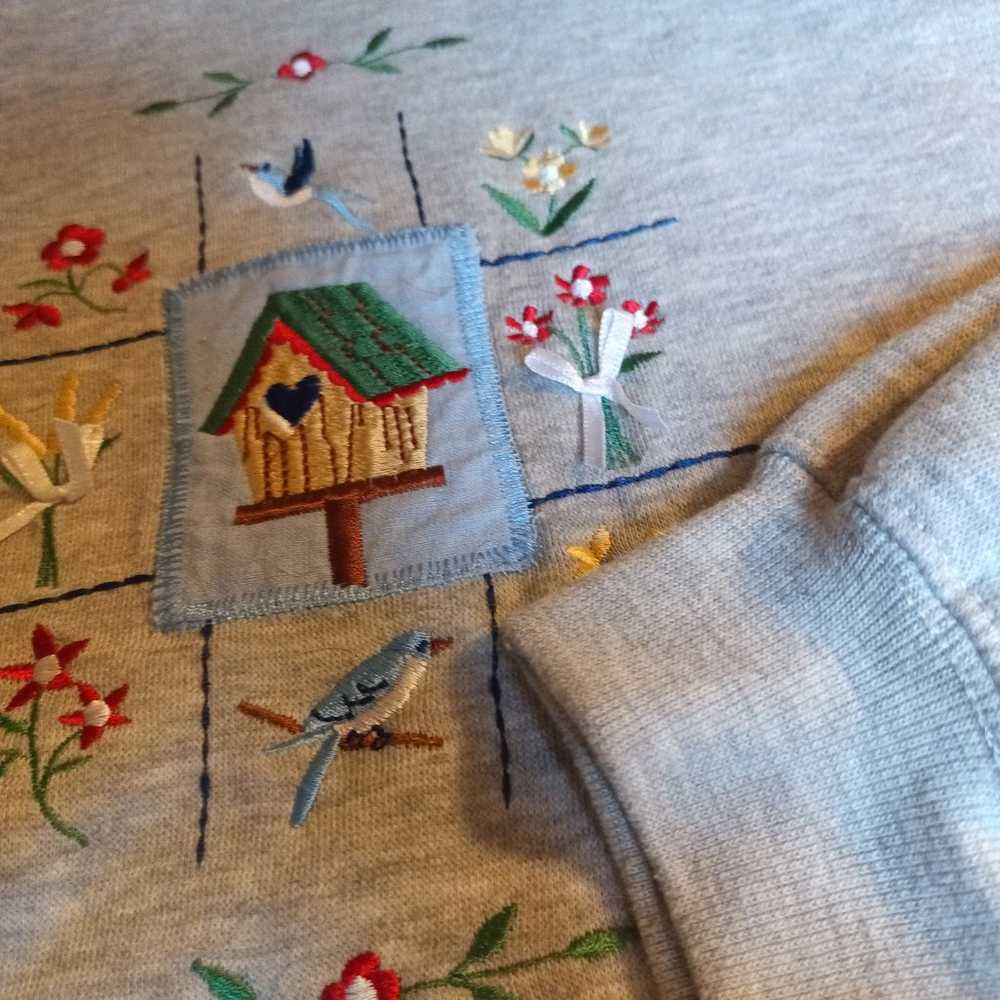 Vintage 80s Embroidered Grandma Sweater - image 3