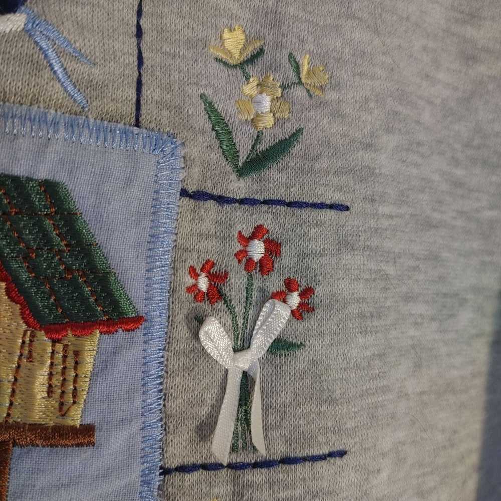 Vintage 80s Embroidered Grandma Sweater - image 4