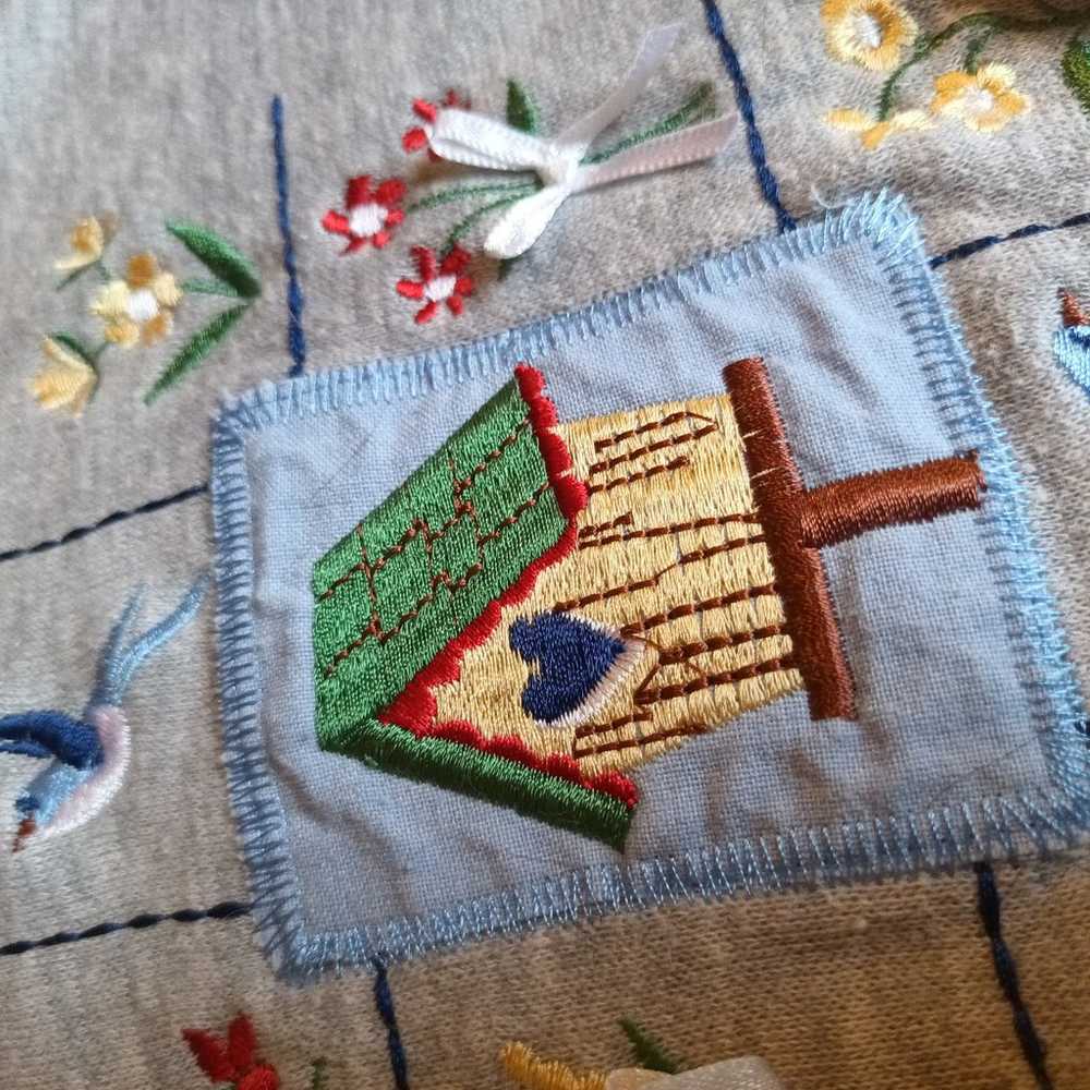 Vintage 80s Embroidered Grandma Sweater - image 6