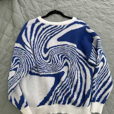 Shein blue and white Sweater