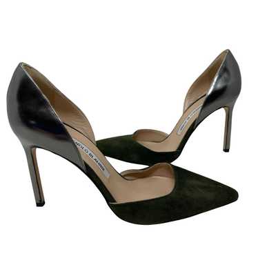 Manolo Blahnik ManoloBlahnik D’orsey green suede … - image 1