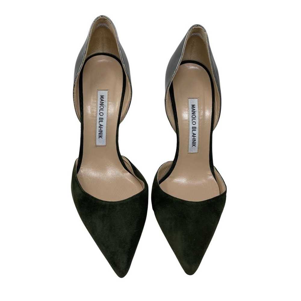 Manolo Blahnik ManoloBlahnik D’orsey green suede … - image 3