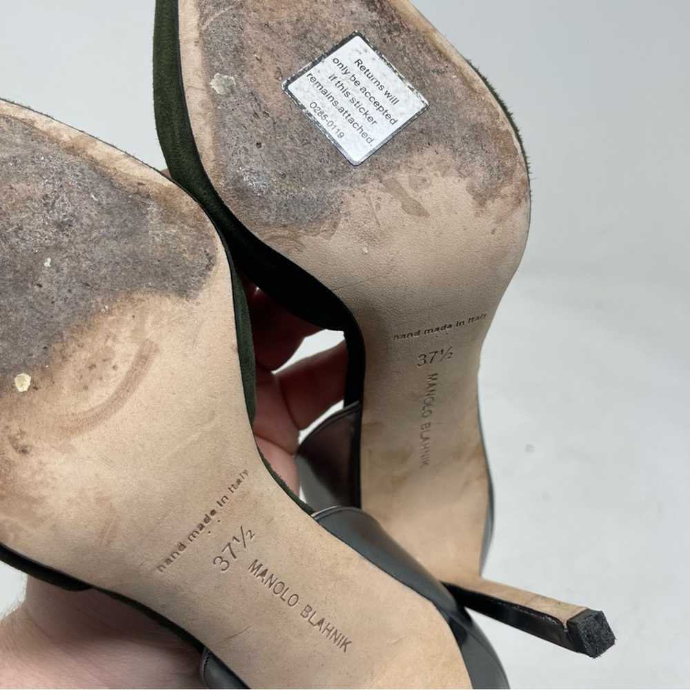 Manolo Blahnik ManoloBlahnik D’orsey green suede … - image 8