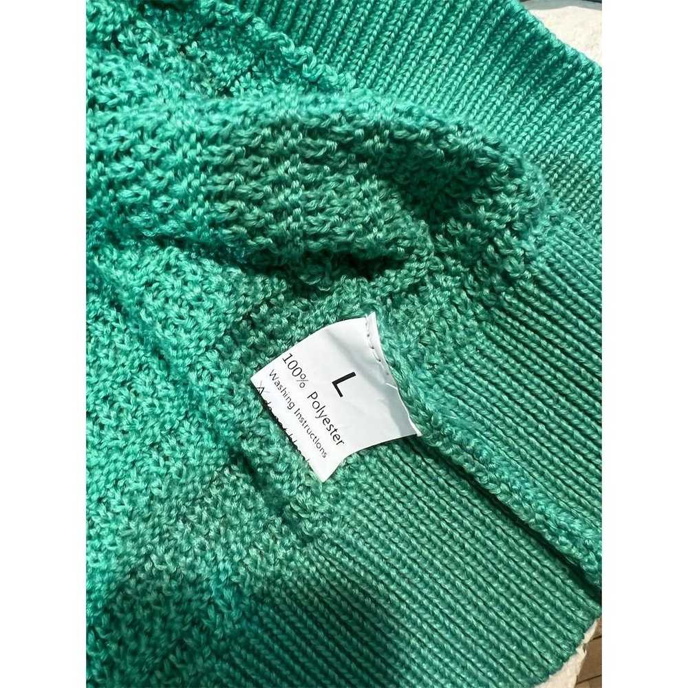 SHEIN Women's Green Crochet Knit Cardigan Floral … - image 3