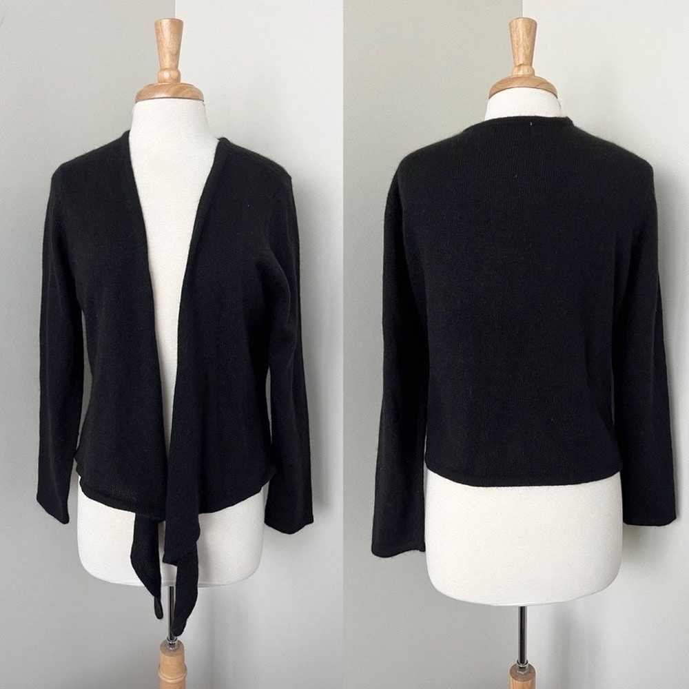 Vintage Norm Thompson Black Open Drape Front Ango… - image 1