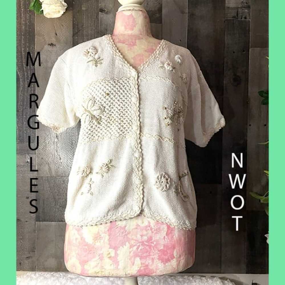 MARGULES VINTAGE FLOWER CARDIGAN LIKE BRAND NEW S… - image 1