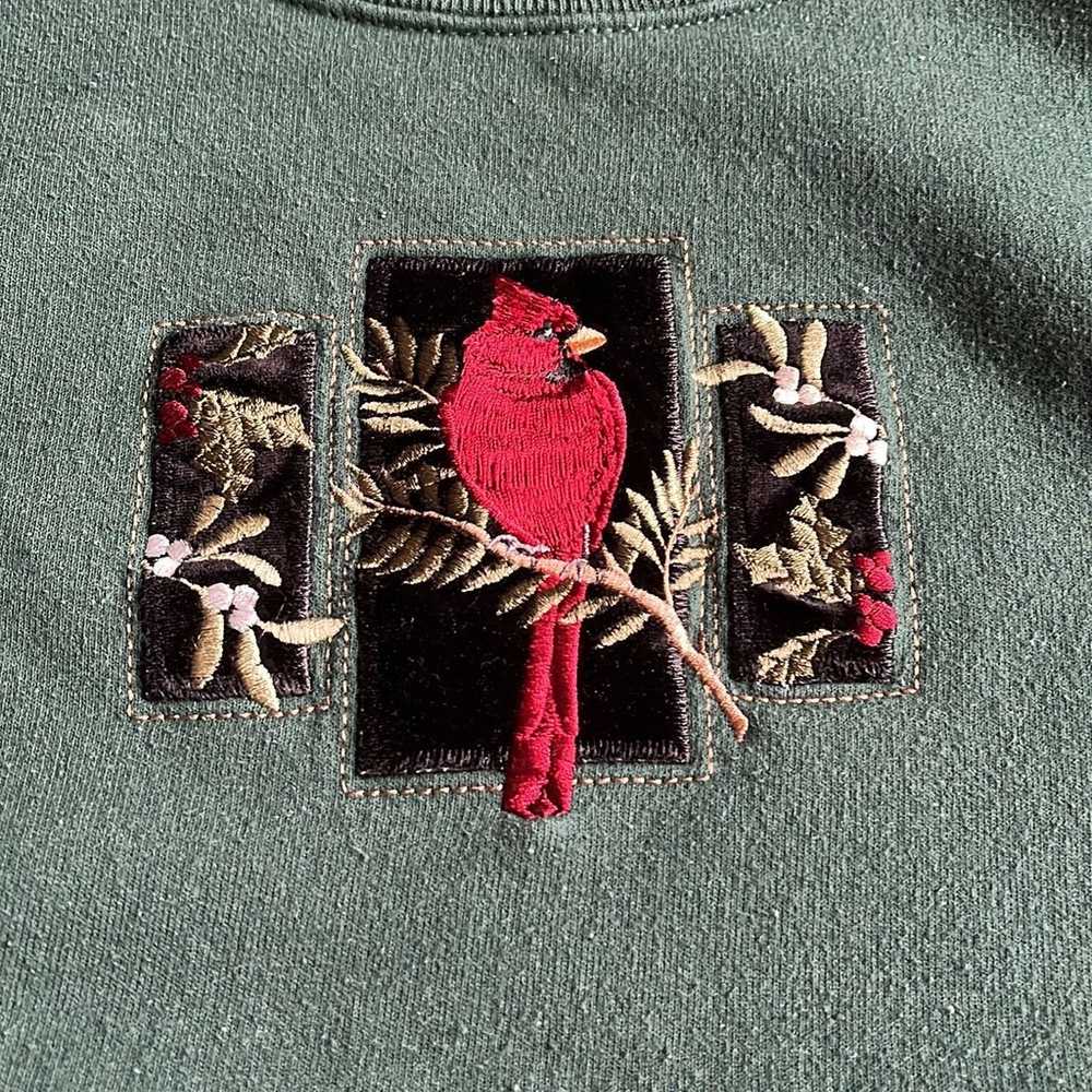 Vintage Bird Embroidered Sweatshirt - image 2