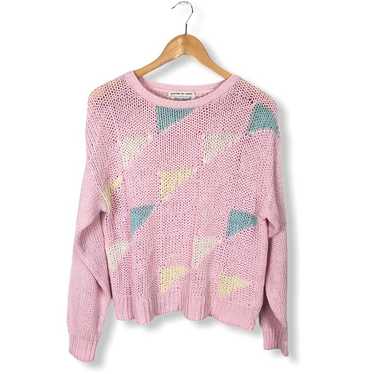 Vintage Geometric Hand Knit Sweater - image 1