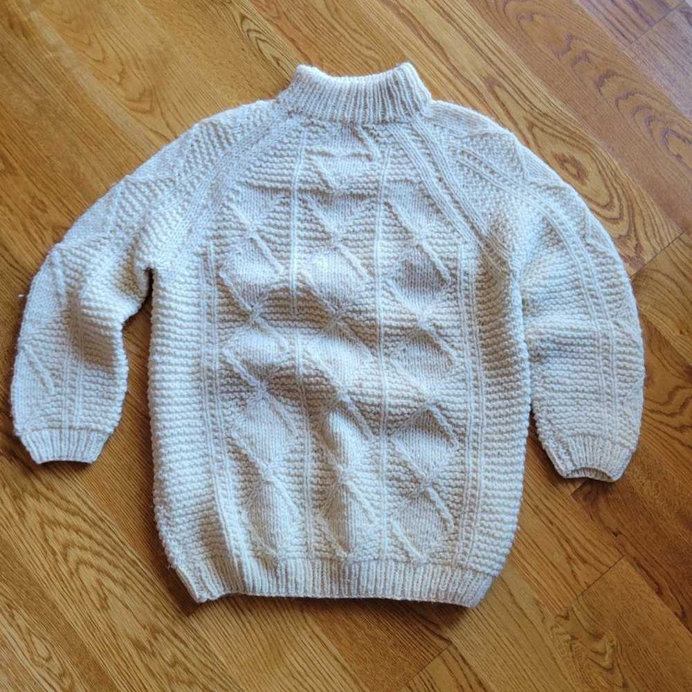 Grecian wool hand knit sweater - image 1