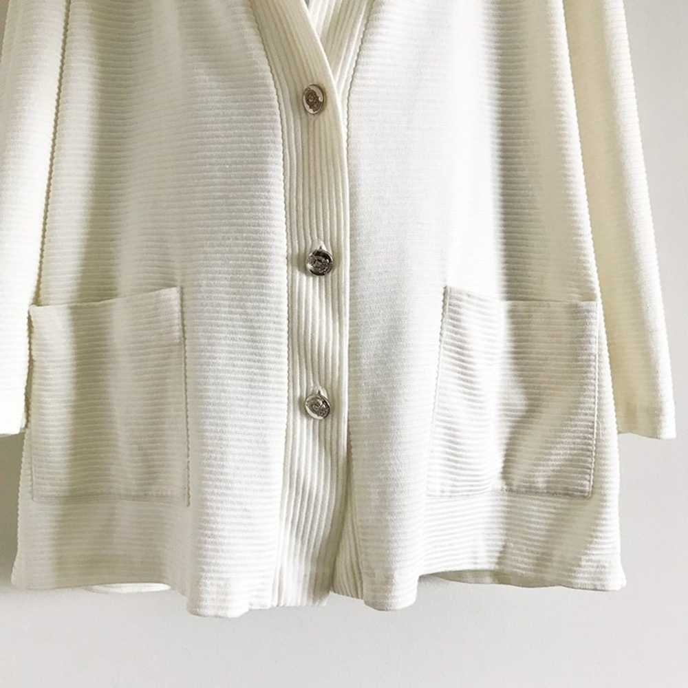 Cream Oversized Vintage V-Neck Cardigan - image 3