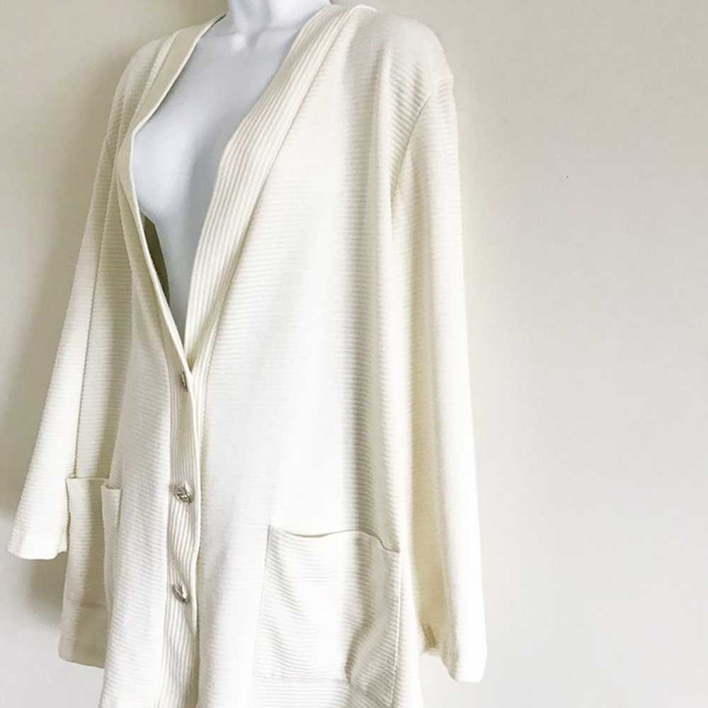 Cream Oversized Vintage V-Neck Cardigan - image 6