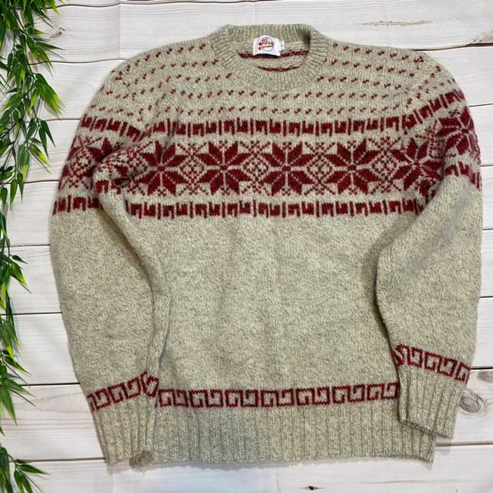 Vintage Fair Isle Wool Sweater - image 1