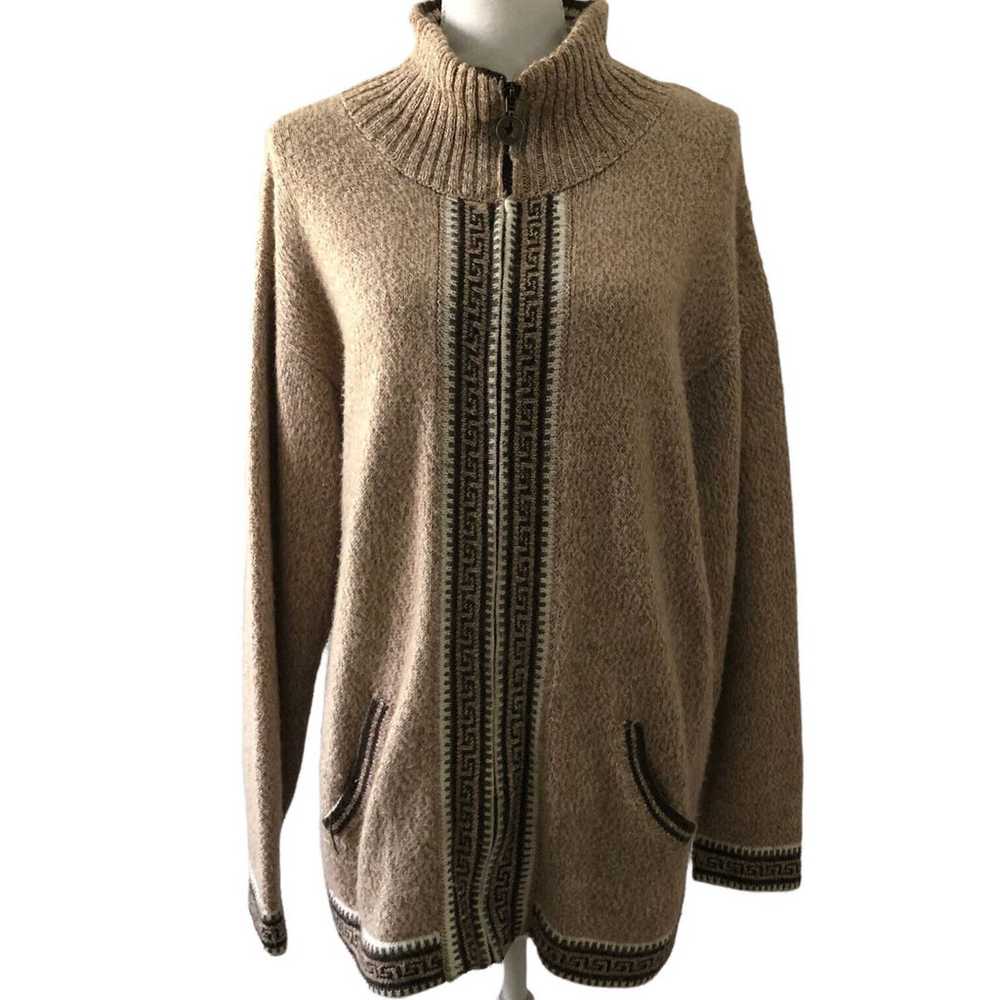 Factoria Perez 100% alpaca wool Zip Ladies Cardig… - image 1