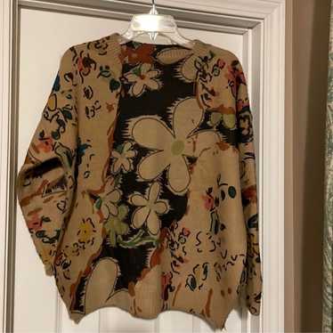 NWOT cashmere like floral sweater - image 1