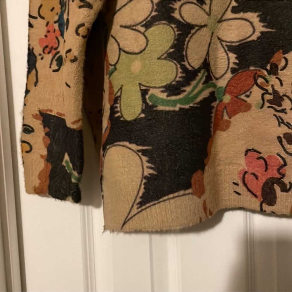 NWOT cashmere like floral sweater - image 3