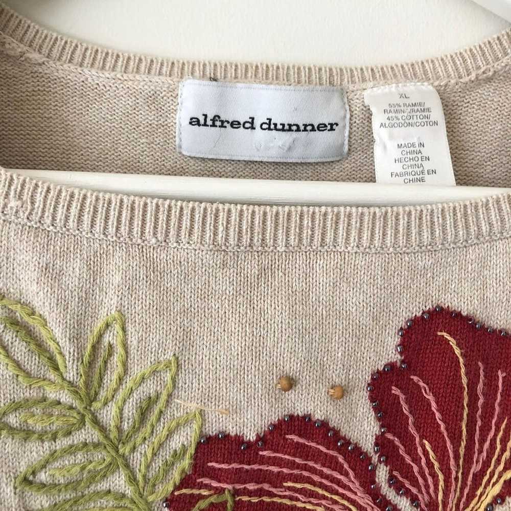 vtg alfred dunner beige beaded sweater - image 4