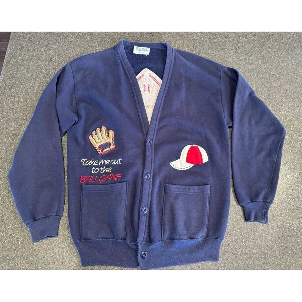 Vintage Belle Pointe Baseball Cardigan Large - image 1