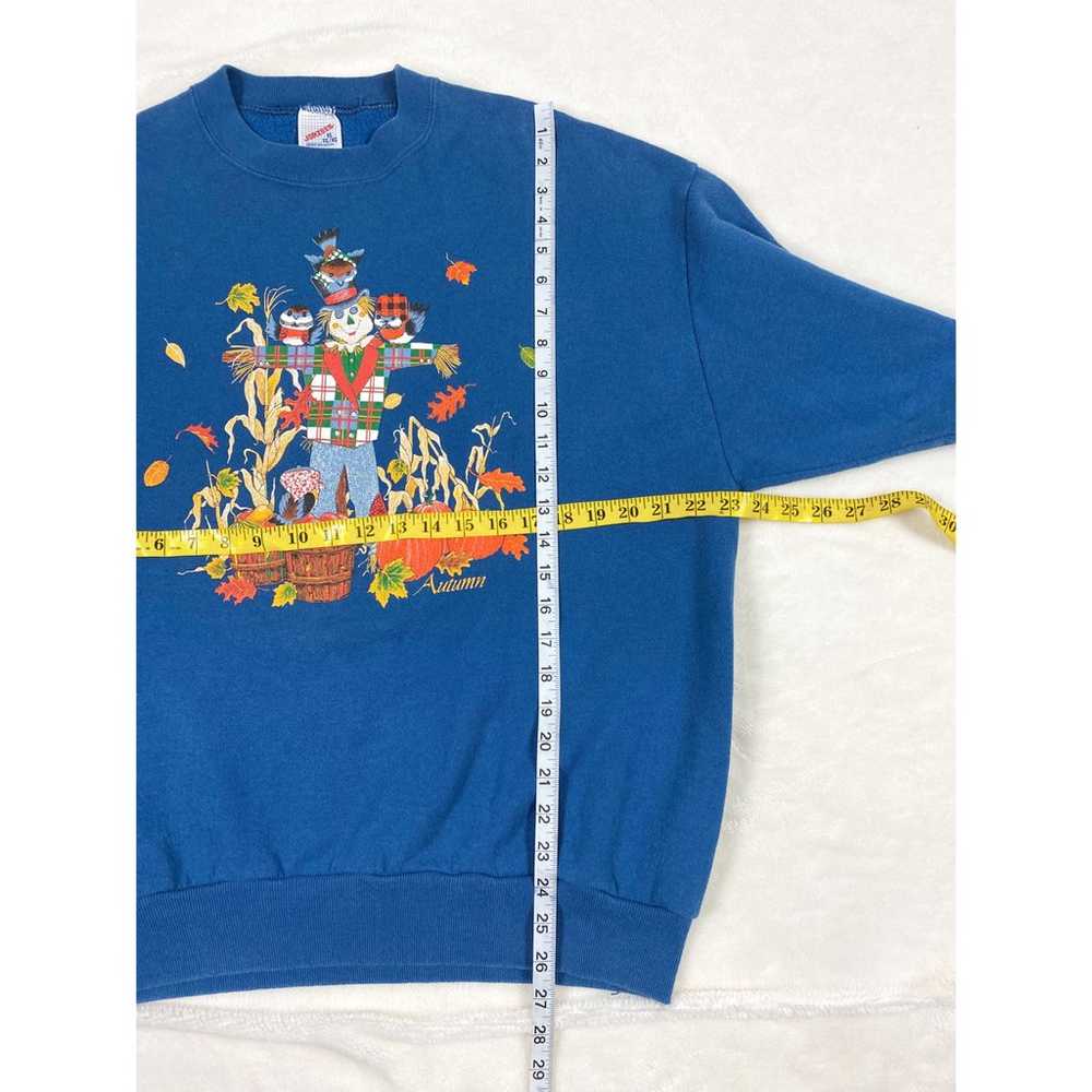 Vintage 90s Jerzees season autumn scarecrow graph… - image 6