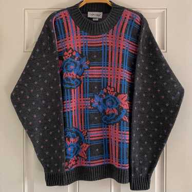 Vintage 90s Cabin Creek Crewneck Sweater Floral P… - image 1