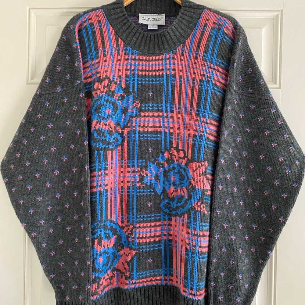 Vintage 90s Cabin Creek Crewneck Sweater Floral P… - image 6