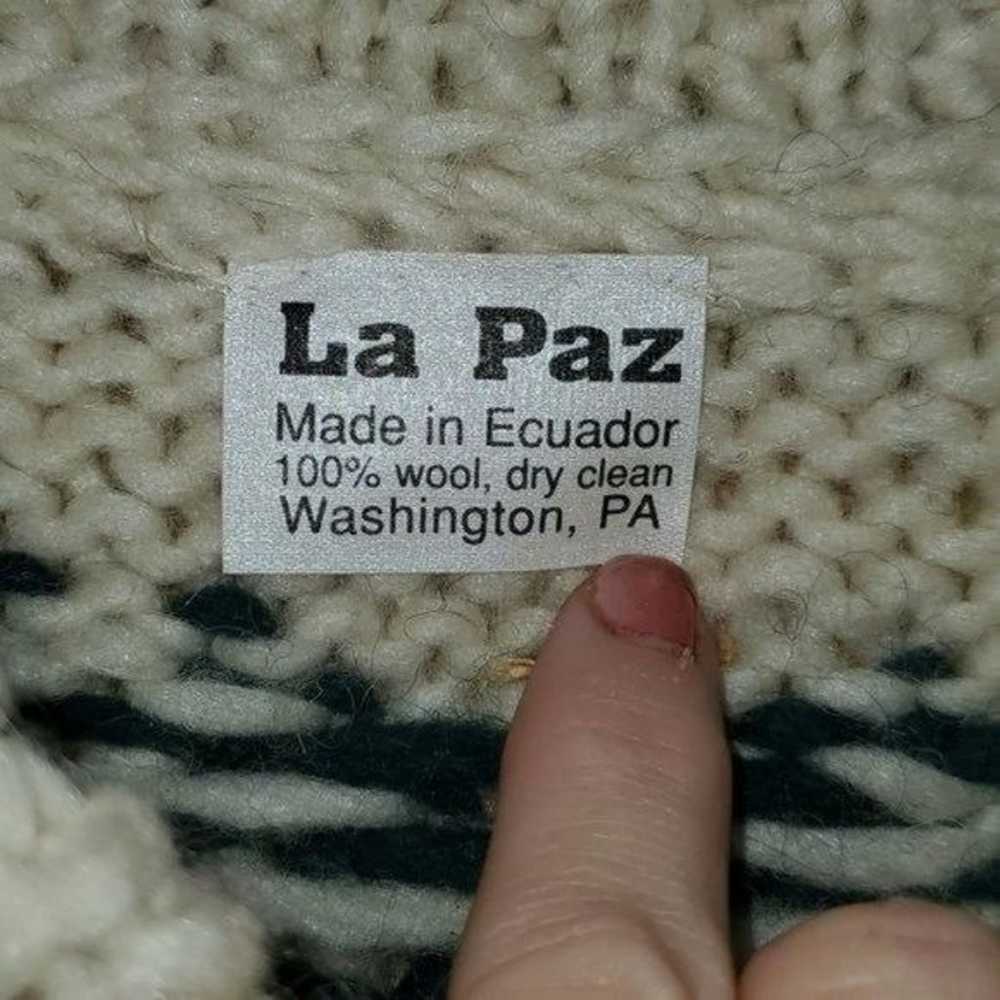 LaPaz 100% Wool Ecuador Multi-colored Fair Isle H… - image 3