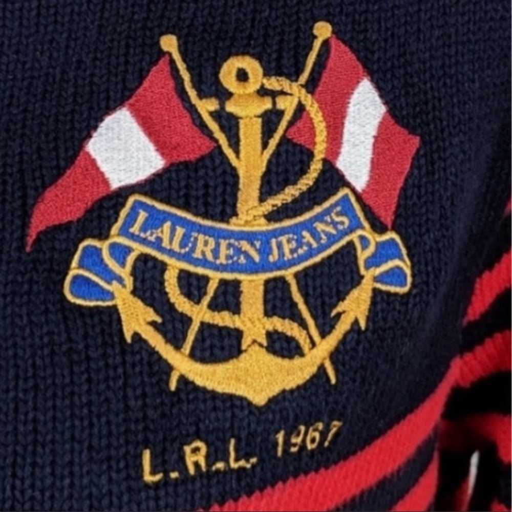 RALPH LAUREN Nautical Embroidered Flag Crest Swea… - image 2