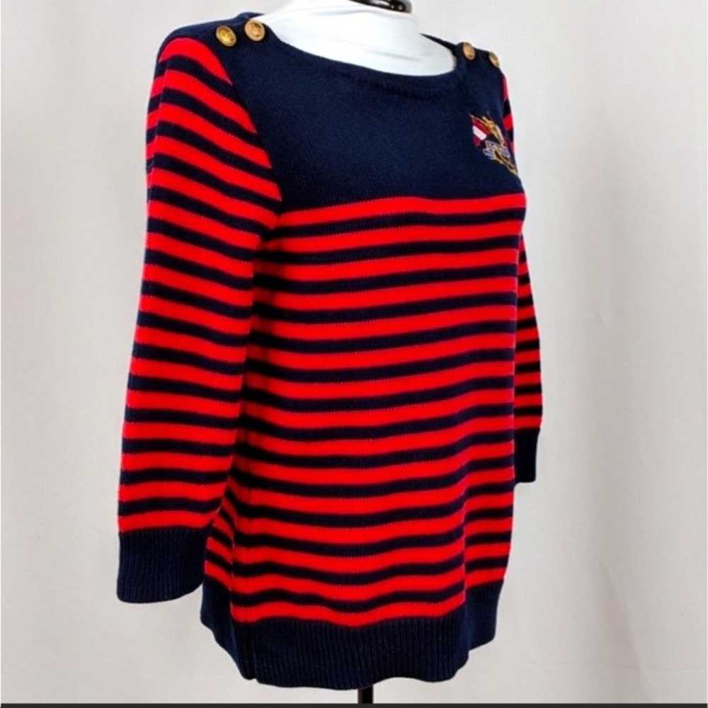 RALPH LAUREN Nautical Embroidered Flag Crest Swea… - image 6