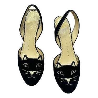 Charlotte Olympia Kitty velvet mules - image 1