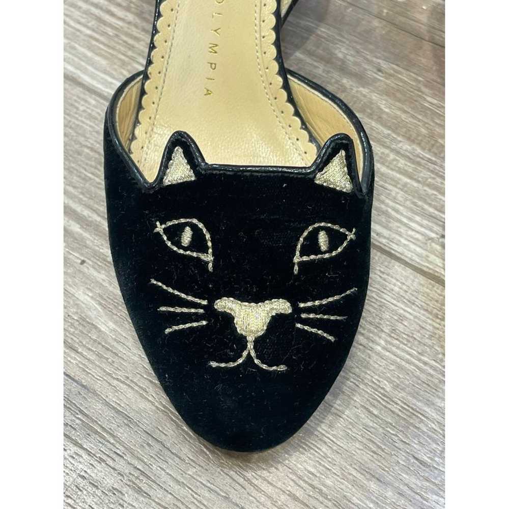 Charlotte Olympia Kitty velvet mules - image 2