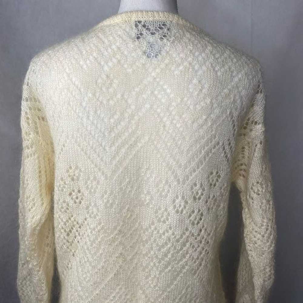 Vintage Express Tricot ladies cream colored mohai… - image 2