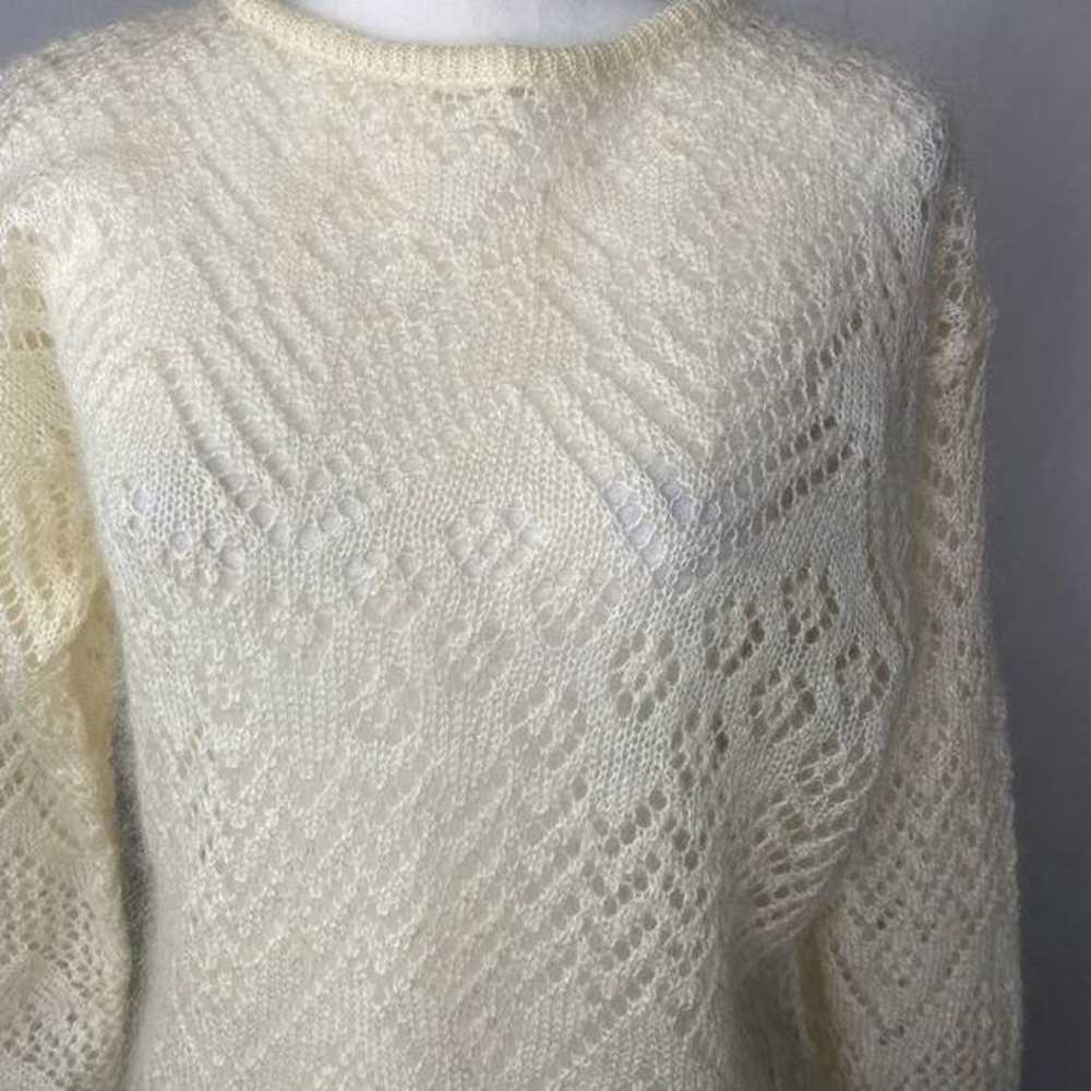 Vintage Express Tricot ladies cream colored mohai… - image 3