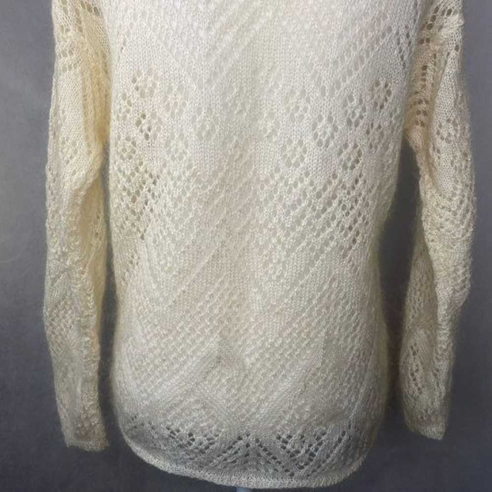 Vintage Express Tricot ladies cream colored mohai… - image 4