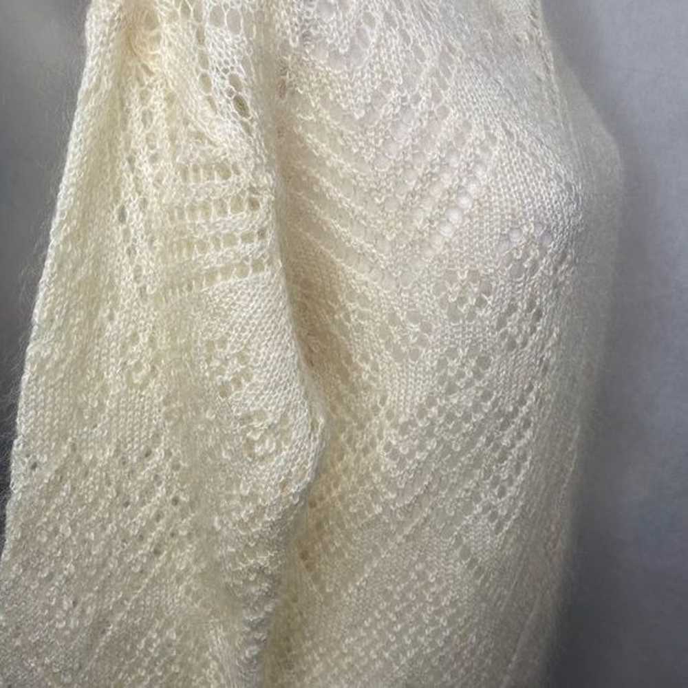 Vintage Express Tricot ladies cream colored mohai… - image 5